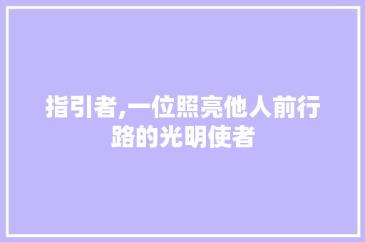 指引者,一位照亮他人前行路的光明使者