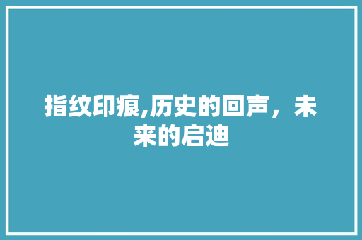 指纹印痕,历史的回声，未来的启迪