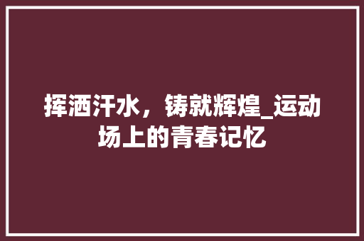 挥洒汗水，铸就辉煌_运动场上的青春记忆