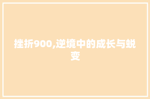 挫折900,逆境中的成长与蜕变