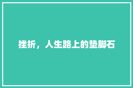 挫折，人生路上的垫脚石