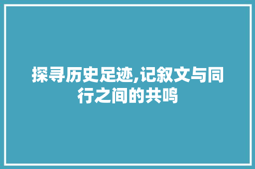 探寻历史足迹,记叙文与同行之间的共鸣