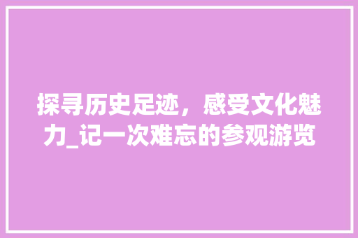 探寻历史足迹，感受文化魅力_记一次难忘的参观游览之旅