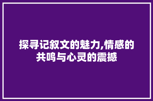 探寻记叙文的魅力,情感的共鸣与心灵的震撼