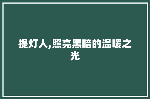 提灯人,照亮黑暗的温暖之光