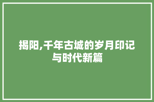 揭阳,千年古城的岁月印记与时代新篇