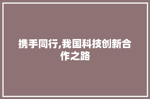 携手同行,我国科技创新合作之路