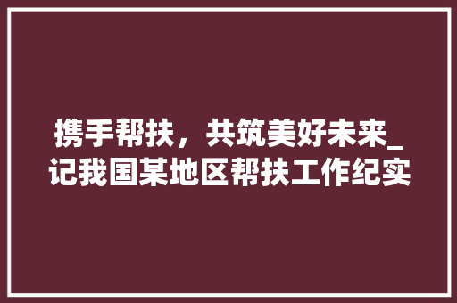 携手帮扶，共筑美好未来_记我国某地区帮扶工作纪实