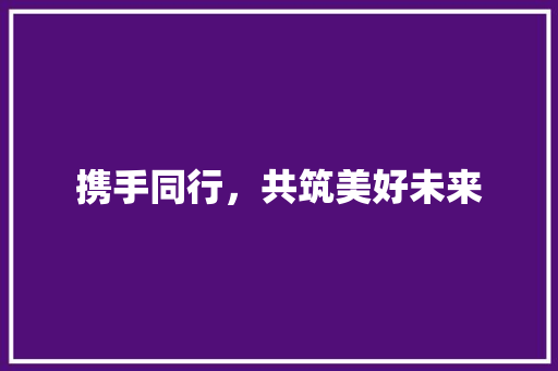 携手同行，共筑美好未来