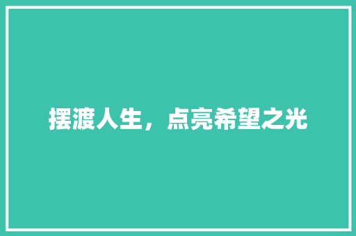 摆渡人生，点亮希望之光