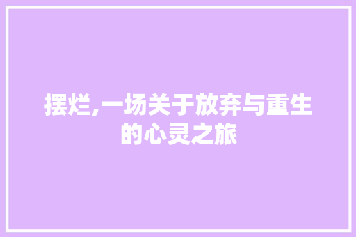 摆烂,一场关于放弃与重生的心灵之旅 致辞范文