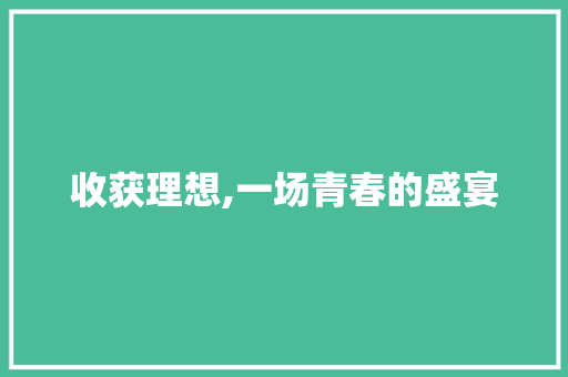 收获理想,一场青春的盛宴