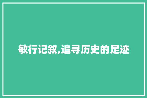 敏行记叙,追寻历史的足迹