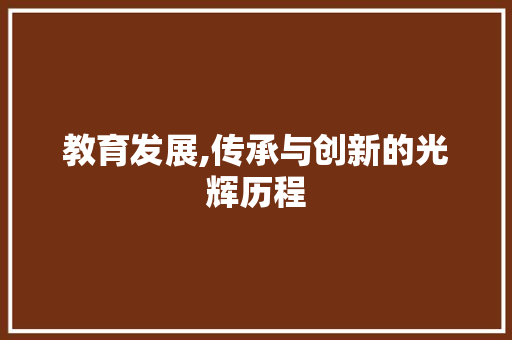 教育发展,传承与创新的光辉历程