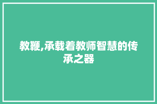 教鞭,承载着教师智慧的传承之器