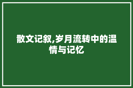 散文记叙,岁月流转中的温情与记忆