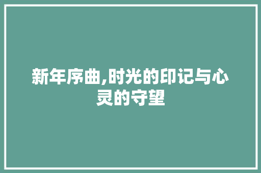 新年序曲,时光的印记与心灵的守望