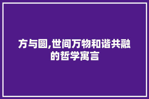 方与圆,世间万物和谐共融的哲学寓言