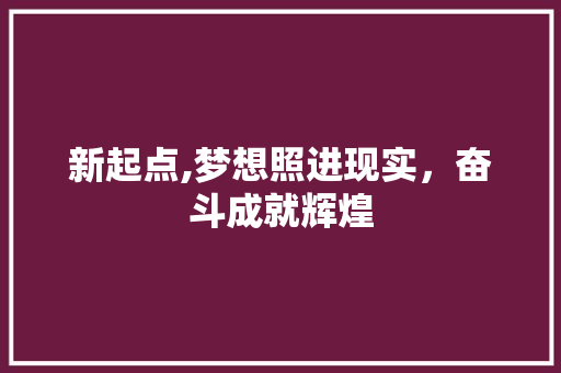 新起点,梦想照进现实，奋斗成就辉煌