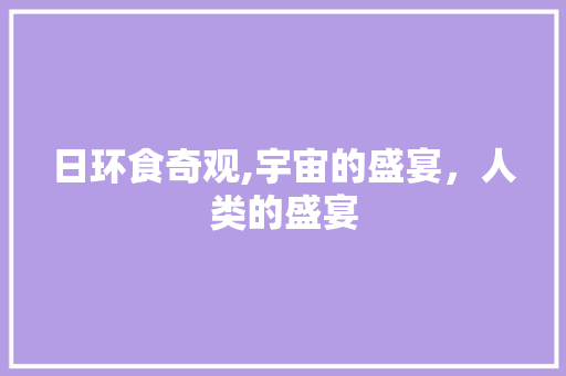 日环食奇观,宇宙的盛宴，人类的盛宴