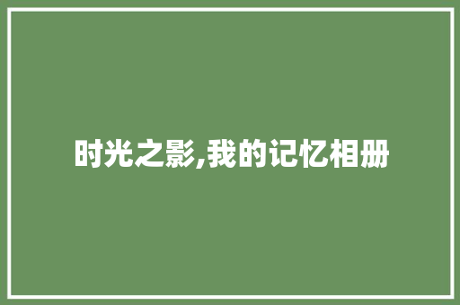 时光之影,我的记忆相册