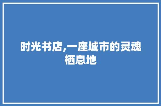 时光书店,一座城市的灵魂栖息地