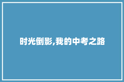 时光倒影,我的中考之路