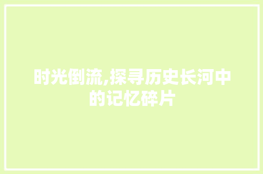 时光倒流,探寻历史长河中的记忆碎片