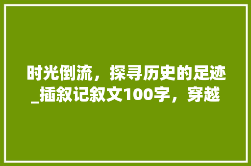 时光倒流，探寻历史的足迹_插叙记叙文100字，穿越千年