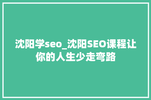 沈阳学seo_沈阳SEO课程让你的人生少走弯路