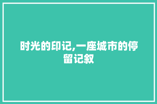 时光的印记,一座城市的停留记叙