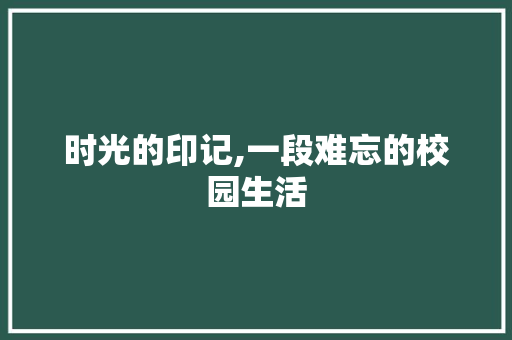 时光的印记,一段难忘的校园生活