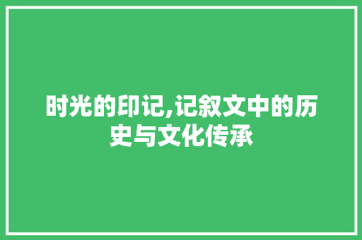 时光的印记,记叙文中的历史与文化传承