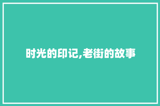 时光的印记,老街的故事