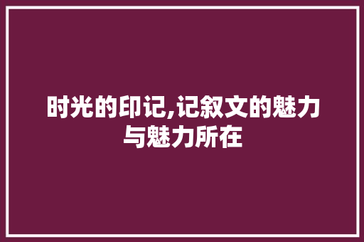 时光的印记,记叙文的魅力与魅力所在