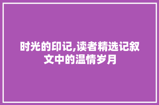 时光的印记,读者精选记叙文中的温情岁月