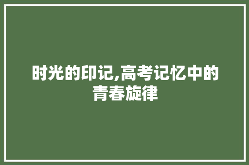 时光的印记,高考记忆中的青春旋律