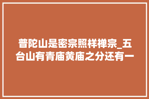 普陀山是密宗照样禅宗_五台山有青庙黄庙之分还有一个鲜为人知的佛教宗派摩法兰宗