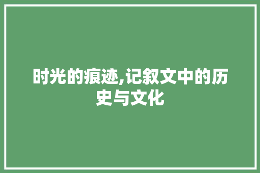 时光的痕迹,记叙文中的历史与文化