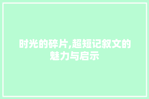 时光的碎片,超短记叙文的魅力与启示