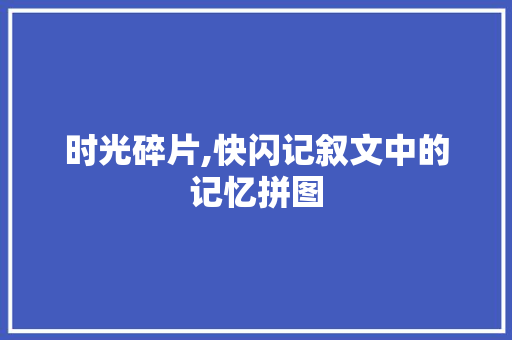 时光碎片,快闪记叙文中的记忆拼图