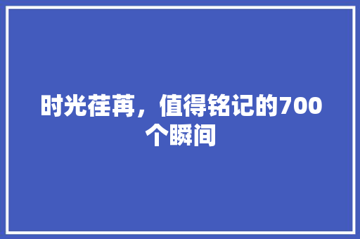 时光荏苒，值得铭记的700个瞬间