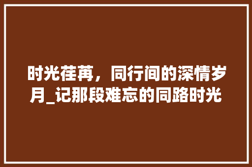 时光荏苒，同行间的深情岁月_记那段难忘的同路时光