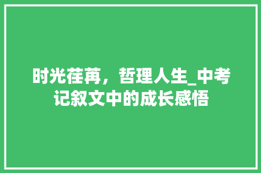 时光荏苒，哲理人生_中考记叙文中的成长感悟