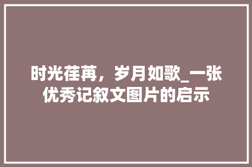 时光荏苒，岁月如歌_一张优秀记叙文图片的启示