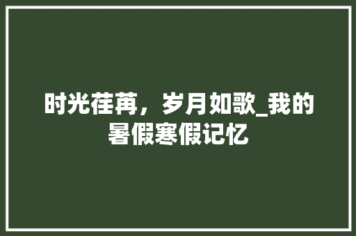 时光荏苒，岁月如歌_我的暑假寒假记忆