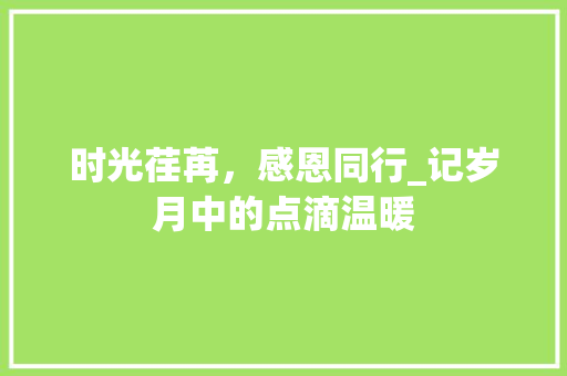 时光荏苒，感恩同行_记岁月中的点滴温暖