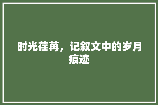 时光荏苒，记叙文中的岁月痕迹