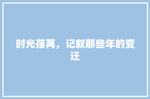 时光荏苒，记叙那些年的变迁