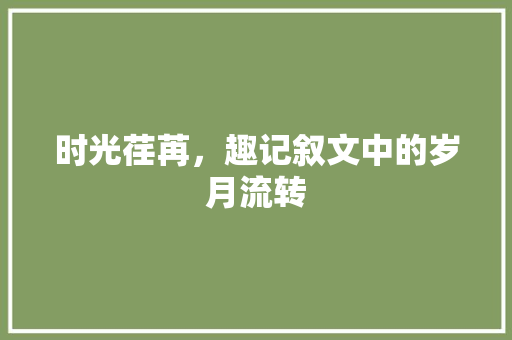 时光荏苒，趣记叙文中的岁月流转